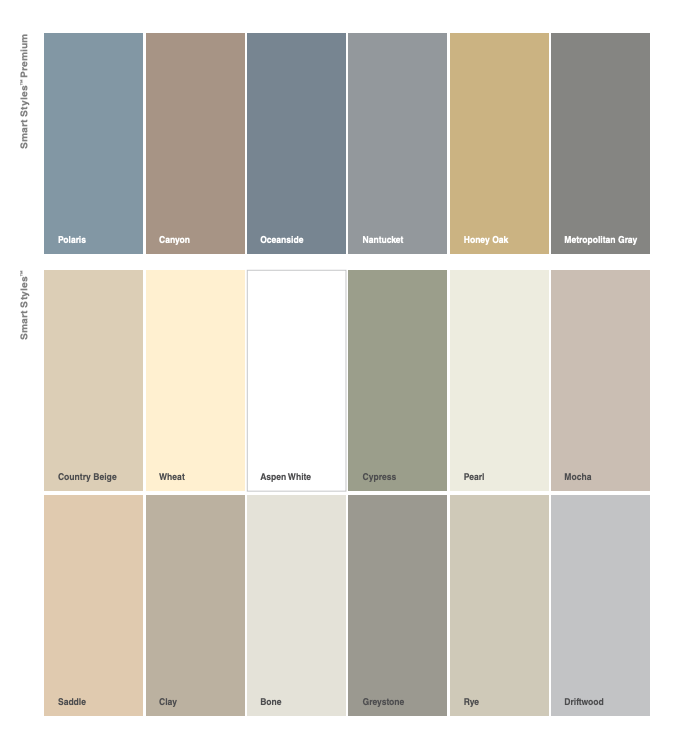 Parkview Siding Colors.
