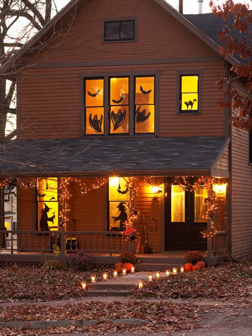 Halloween Window Silhouettes.